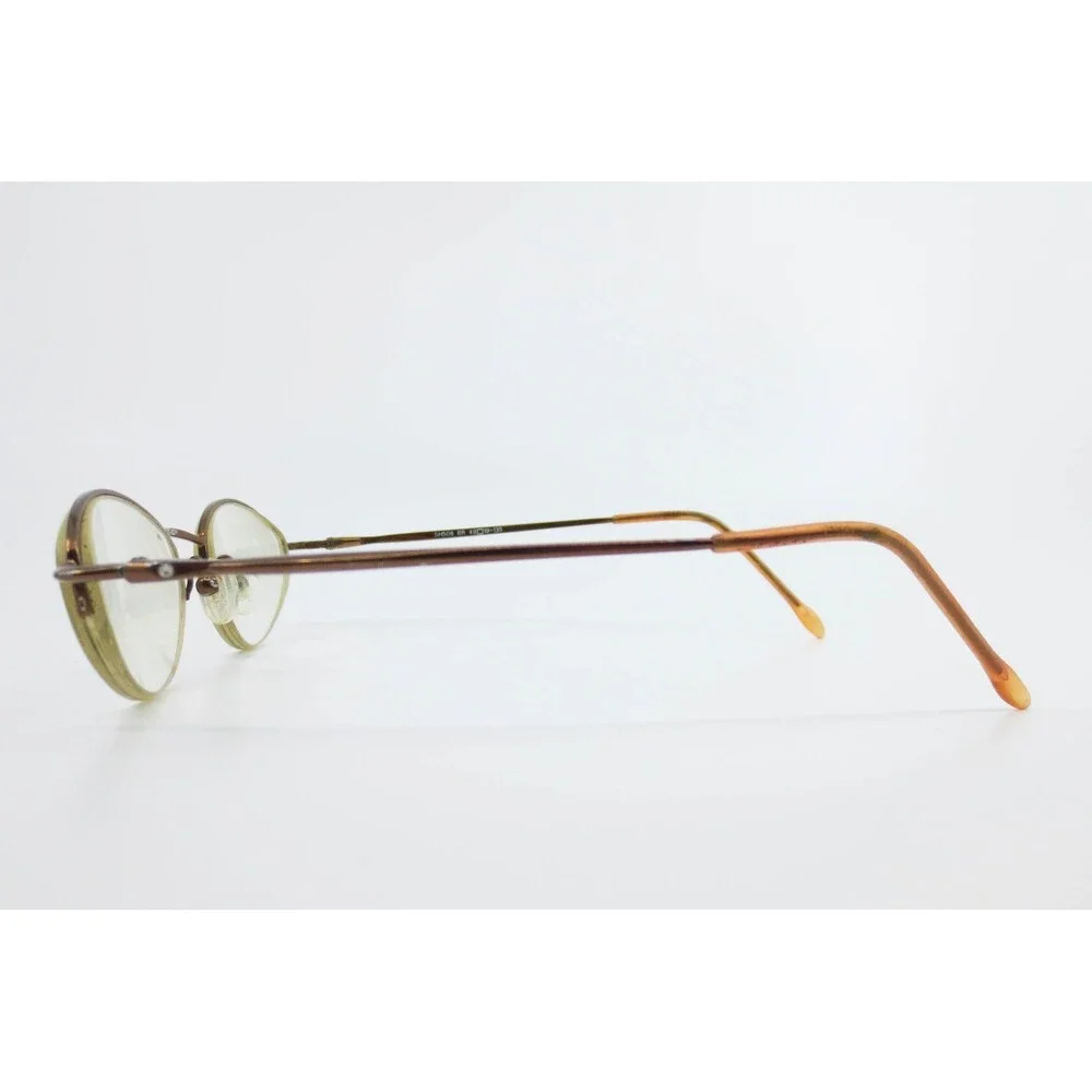South Hampton SH506 BR Brown Oval Metal Eyeglasses Frames 48-19-135 Demo Lenses